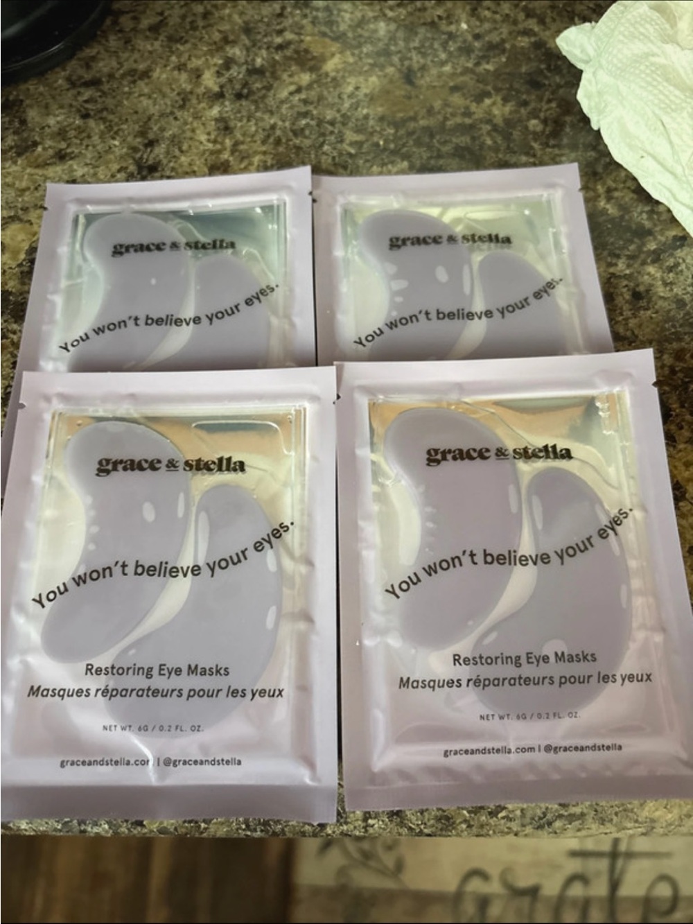 grace & stella Restoring Eye Masks - Lavender Packets
